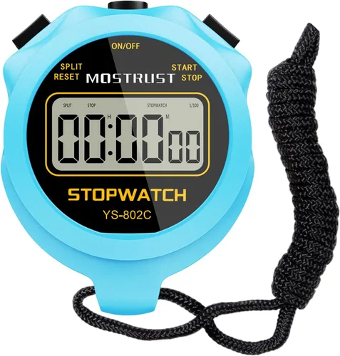 Vista 9 de Digital Simple Stopwatch, 1/30 Lap Basic Stopwatch, No Bells, No Clock, No Alarm, Silent, Child Friendly, ON/Off for Swimming Coaches Kids