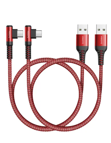 Vista 20 de AINOPE - Cable USB C de 1 metro en ángulo recto, paquete de 2 cables USB a USB C de 1 metro, cable USB A a USB C trenzado de nailon de 3.1A de carga