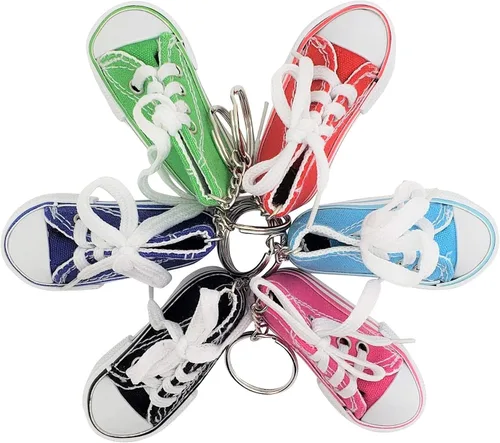 Vista 9 de Miniatura Zapatilla Zapatilla Llaveros (3") 6 Colores Rosa, Azul Claro, Verde, Rojo, Azul, Negro. Mochilas, Llaveros