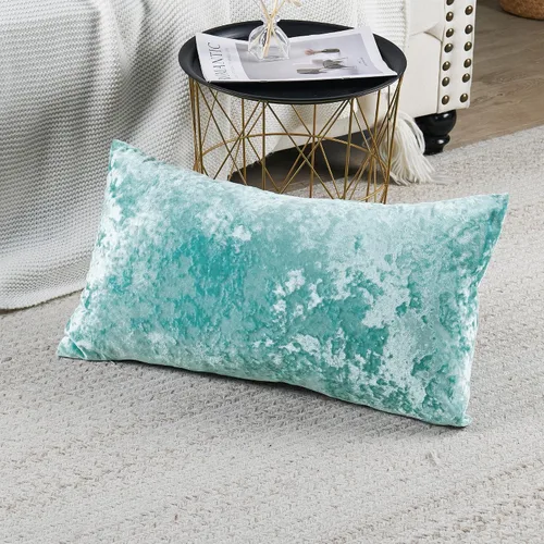 Vista 6 de Juego de 2 fundas de almohada lumbares decorativas de terciopelo abstracto de 14 x 26 pulgadas, fundas de almohada rectangulares de lujo suaves