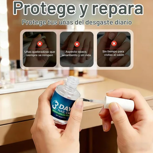 Vista 3 de Aceite de cuidado de uñas de 3 días, aceite de cuidado de uñas de 3 días con queratina, aceite hidratante para el cuidado de uñas fortalecedor