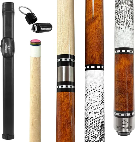 Vista 14 de HomeSeason 58in Pool Cue Stick Canadian Maple Wood 13mm Tip - 18oz Perfect for Precision Play, Low Deflection Pool Cue for Enhanced Accuracy HS17-A