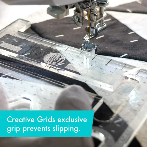 Vista 2 de Creative Grids Herramienta de acolchado a máquina – Sid – CGRQTA9 – Fabricado en Estados Unidos, regla de plantilla acrílica antideslizante