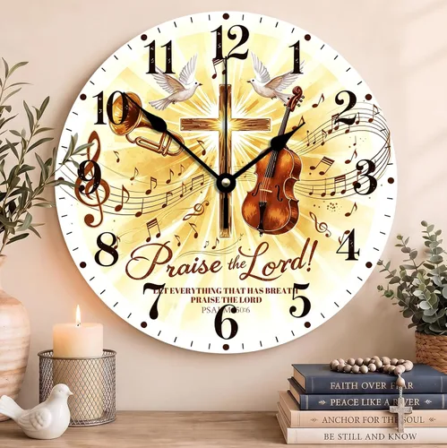 Vista 126 de Reloj con versículo bíblico con citas de Jesús, relojes de 0929Regalos Cristianos (2)