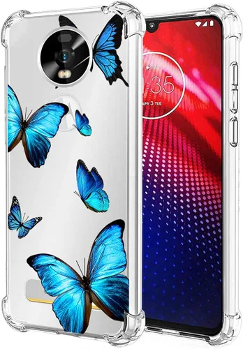 Vista 8 de Funda para Moto Z4/Moto Z4 Play, TPU transparente a prueba de golpes, funda protectora transparente suave y ligera para Motorola Moto Z4 Blossom