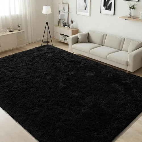 Vista 14 de ISEAU Alfombra de pasillo cómoda y esponjosa para dormitorio, de felpa con base de goma antideslizante, para dormitorio de bebé, al lado de la cama