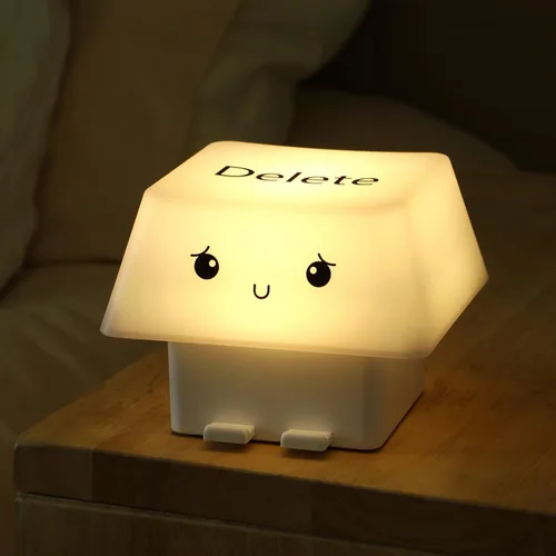 Vista 7 de Creative Deletes Keycap Lamp USB Rechargeable Moods Light with Adjustable Brightness Phone Holder for Bedroom Dorm