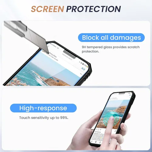 Vista 6 de Goton Funda para iPhone 14 Plus con Protector de Pantalla - Funda con Cubierta Deslizante para Cámara con Soporte de Anillo, Resistente de Grado