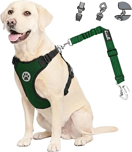 Vista 14 de Lukovee Cinturón de seguridad para perro para el coche, arnés de coche ajustable para perros grandes, medianos y pequeños, cinturón de seguridad