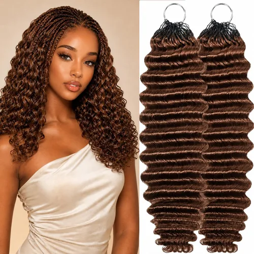 Vista 43 de Cabello humano de ganchillo para mujeres negras con nudos milagrosos de (B65g)Negro