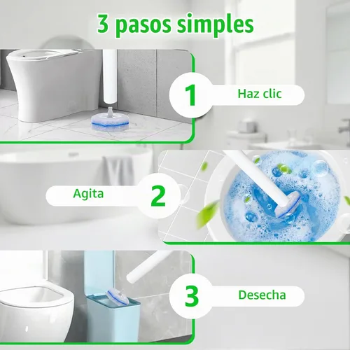 Vista 2 de 40 recambios de varilla de inodoro para Clorox, 4 almohadillas de repuesto para limpiador de inodoros para sistema de varita Clorox, cepillo