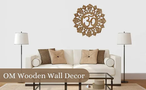 Vista 3 de DharmaObjects Decoración de pared de madera hecha a mano
