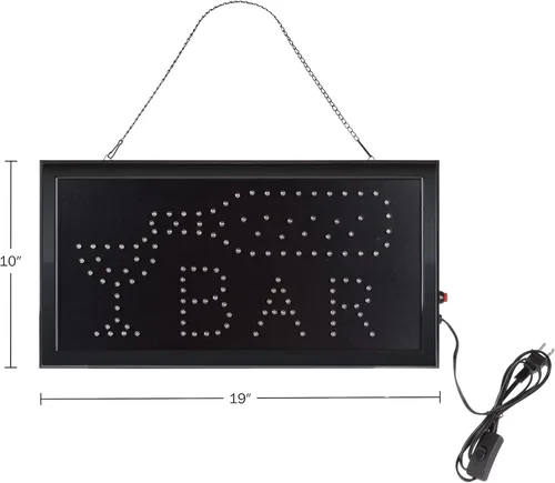 Vista 10 de Letrero de barra LED – Letrero eléctrico de neón con animación y LED de bajo consumo para hogares, negocios y eventos por Lavish Home
