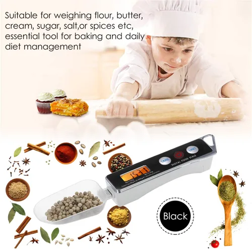 Vista 7 de Báscula de cuchara, escala digital de cuchara medidora electrónica, báscula de cuchara de cocina para el hogar, báscula de alimentos con función