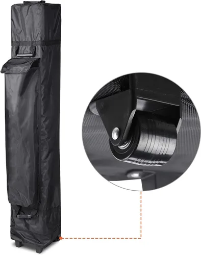 Vista 8 de Instahibit Bolsa enrollable universal con asas para toldo desplegable de 10 x 10 pulgadas, bolsa de transporte resistente para ruedas, 1680D