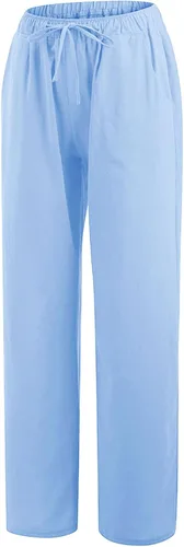 Vista 5 de Pantalones de algodón recortados de cintura elástica de color sólido para mujer