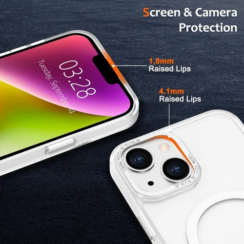 Vista 810 de Anuck - Funda magnética para iPhone 11 compatible con MagSafe, carcasa trasera mate translúcida dura, borde de TPU, delgada, resistente a impactos