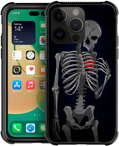 Vista 10 de ZHEGAILIAN Funda compatible con iPhone 14, funda de munición AK 47, parte trasera de vidrio templado+funda protectora de TPU de silicona suave