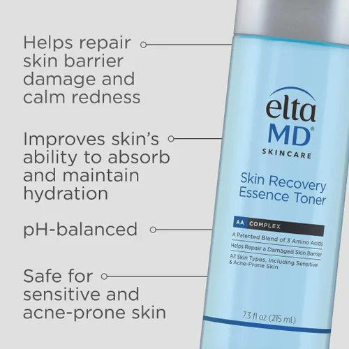 Vista 3 de EltaMD Skin Recovery Essence - Tónico hidratante para la cara, tóner facial para piel grasa y piel sensible, fórmula sin alcohol, ayuda a