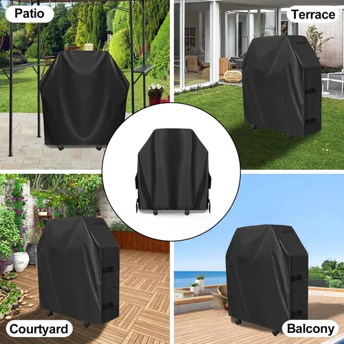 Vista 7 de OutdoorLines Cubierta Impermeable de Servicio Pesado para Parrilla BBQ - Cubiertas Universales para Parrilla de Barbacoa Resistentes a UV, Cubierta