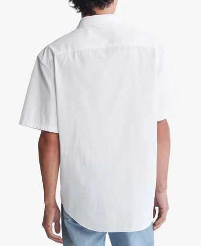 Vista 2 de Calvin Klein Mens Solid Pocket Button-Down Short Sleeve Easy Shirt