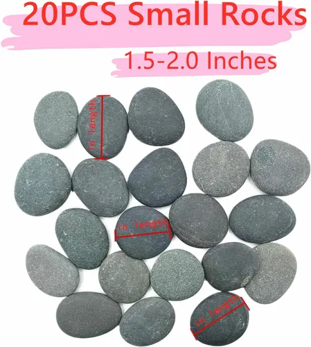 Vista 3 de lifetop 50 rocas de pintura, rocas naturales para bricolaje, rocas planas y suaves para artes, manualidades, decoración, rocas medianas y pequeñas