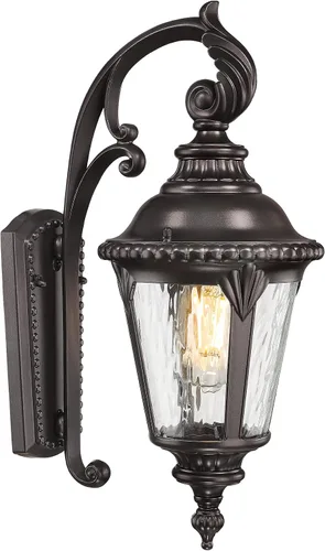 Vista 9 de Emliviar XE265B-M BK-SW - Lámpara de pared clásica negra de 24.4 pulgadas, color negro, para pasillo, base E26 de 60 W máximo, XE265B-M BK-SW