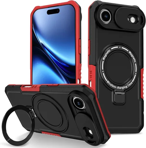 Vista 96 de Funda magnética para iPhone 11, soporte de anillo con ventana corrediza, funda protectora mate a prueba de golpes para iPhone 11 6.1, fundas