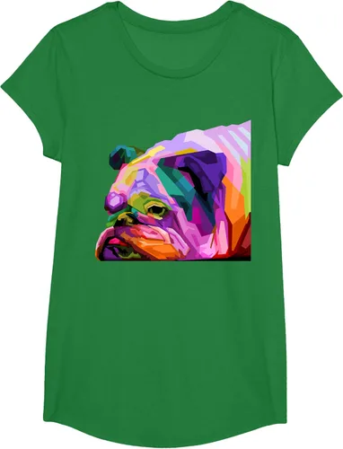 Vista 87 de Camiseta de retrato pop artístico de bulldog británico inglés para dueños de perros, Negro, S