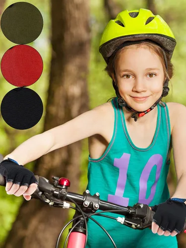 Vista 7 de 3 pares de guantes de medio dedo para niños guantes de deporte antideslizantes guantes de gel para niños ciclismo ciclismo