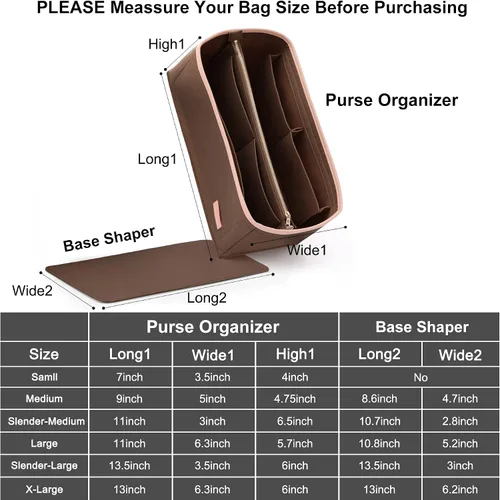 Vista 5 de Doxo Organizador de bolso para bolsos y moldeador de base, juego de 2 piezas, organizador de bolsas con 6 tamaños, compatible con Neverfull Speedy