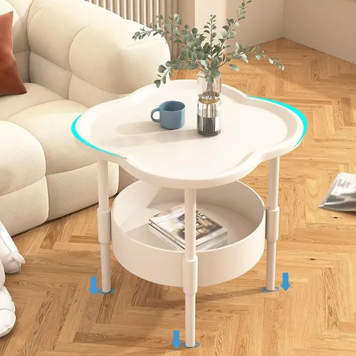 Vista 6 de Mesa auxiliar pequeña con almacenamiento Mesa auxiliar blanca Mesas