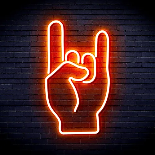 Vista 11 de AdvPro Rock On Hand Sign Flex Silicone LED Neon Sign - Azul - st16s32-fnu0067-b
