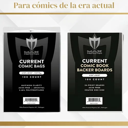 Vista 5 de Max Protection Bolsas y tableros de cómics actuales de primera calidad – Fundas y tableros de respaldo de cómics de corriente ultra transparentes
