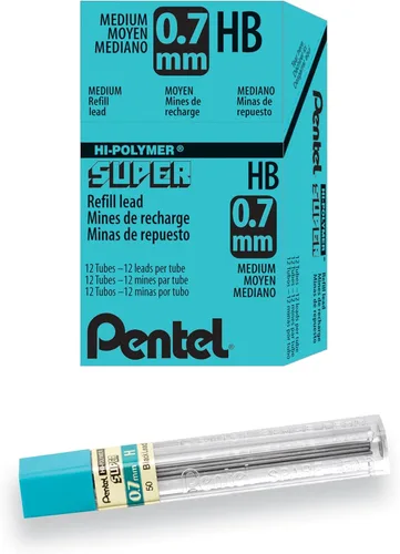 Vista 19 de Pentel Super Hi-Polymer repuesto de mina, 3/100 pulgadas, Gris