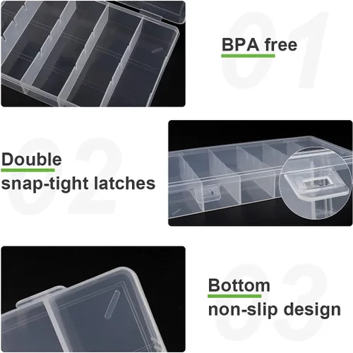 Vista 5 de Caja de almacenamiento de plástico visible transparente, caja de almacenamiento de herramientas cosméticas, herramientas de maquillaje, aparejos