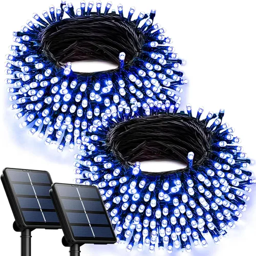 Vista 16 de OZS Paquete de 2 tiras de 240 luces LED solares para exteriores