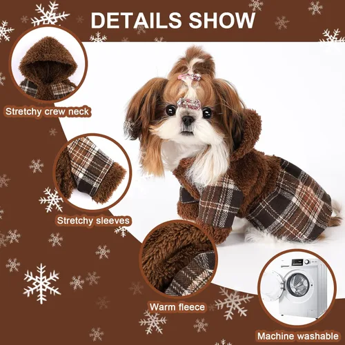 Vista 3 de Suéter para perro, ropa para cachorros, para perros pequeños, niño, niña, mascotas, sudaderas para perros clima frío, abrigos de perrito, sudadera