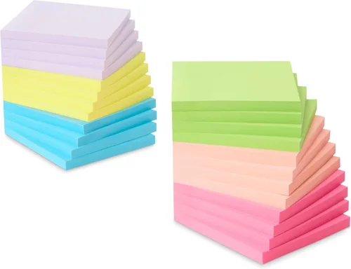 Vista 8 de Amazon Basics Notas adhesivas mini rectangulares, 1.5x2 pulgadas, almohadillas autoadhesivas de colores brillantes, fáciles de usar para el hogar