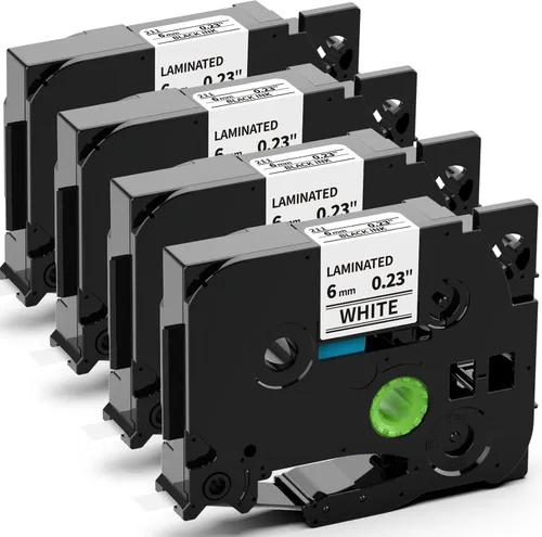 Vista 13 de TZe-251 - Recambio de cinta para etiquetadora de 0.945 in 0.94 compatible Negro sobre blanco