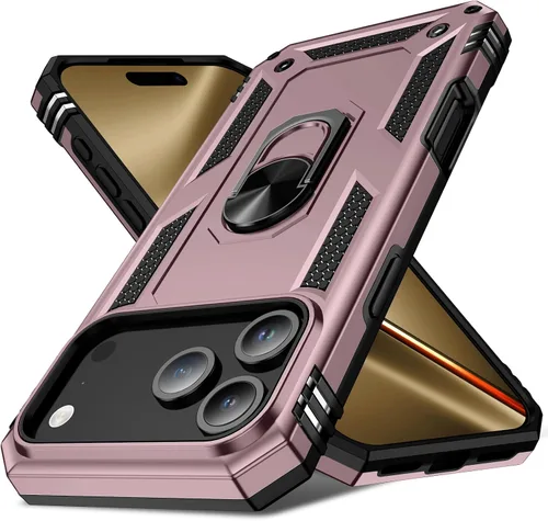Vista 16 de Korecase Funda para iPhone 17 Pro con soporte de anillo, grado militar, resistente, a prueba de golpes, protección de cuerpo completo para Apple