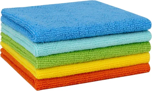 Vista 24 de AIDEA Microfiber Cleaning Cloth Blue-50PK, Soft Absorbent Shop Rags, Microfiber Towels for Cars, Kitchen Towels, Dusting Cloth for Home, Window
