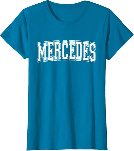 Vista 99 de MERCEDES TX TEXAS USA - Camiseta deportiva vintage estilo Varsity, Negro, S