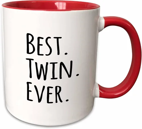 Vista 14 de 3dRose Best Twin Ever - Taza de 11 onzas, color negro