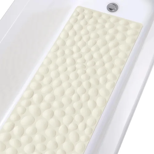 Vista 23 de Alfombra de baño de goma OTHWAY, suave y antideslizante con ventosas potentes, para la tina (beige)