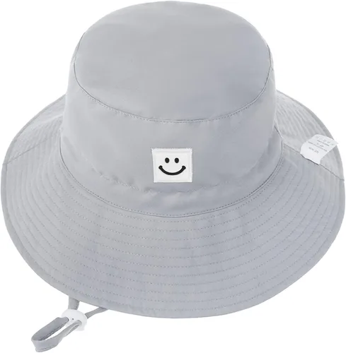 Vista 2 de Zando Sombrero de sol para bebé, con cara sonriente, protección solar UPF 50+, sombrero de cubo ajustable para bebé