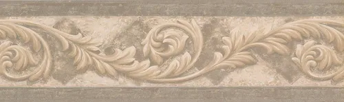 Vista 2 de Papel tapiz victoriano de damasco de vid marrón beige, diseño vintage, rollo de 15 x 7 pulgadas