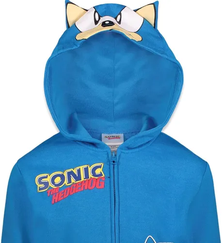 Vista 7 de SEGA Sonic the Hedgehog Shadow Knuckles - Sudadera con capucha y cremallera para niños pequeños y grandes