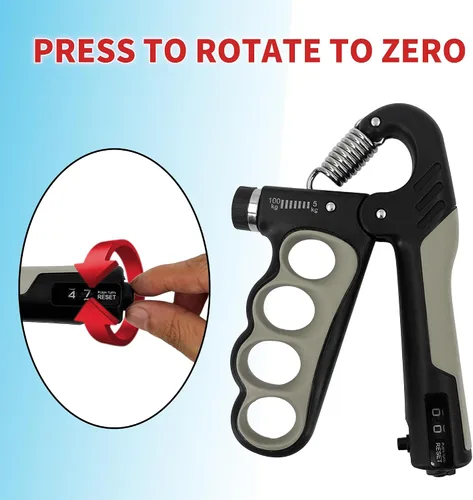 Vista 5 de Senston Entrenador de fuerza de agarre, paquete de 2, probador de fuerza de agarre de mano, fortalecedor de antebrazo, medidor digital de agarre
