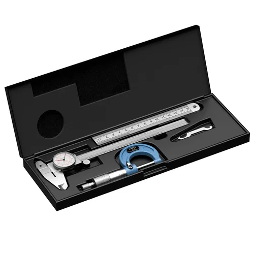 Vista 9 de HDLNKAK Calibrador de esfera de doble escala 0-6"/150 mm con micrómetro Azul claro
